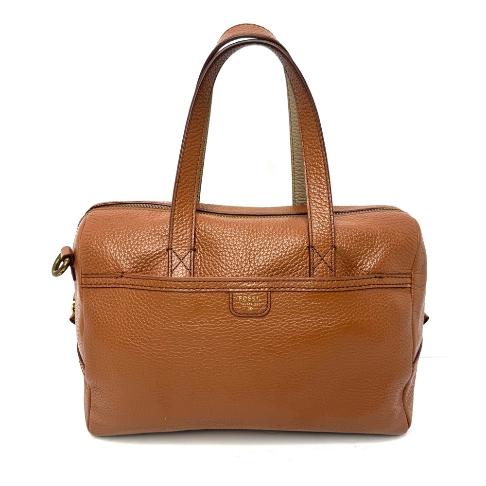 Fossil Mimi Brown Leather Satchel Bag Tan Handbag Boho Western- missing strap